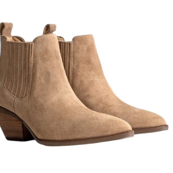 Women’s Portland Leather Patina Dakota Western Suede Ankle Boot in Taupe -size 7 - Picture 2 of 9